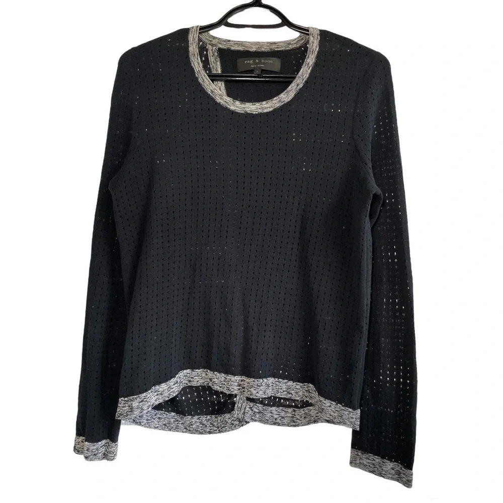 RAG & Bone Ariana Perforated Split-Back Sweater size S